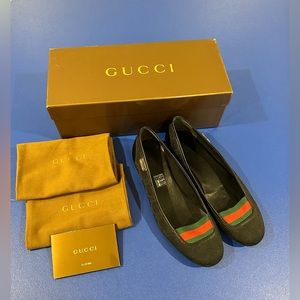 Authentic GUCCI flats signature green/red stripes size 6.5 Brand New